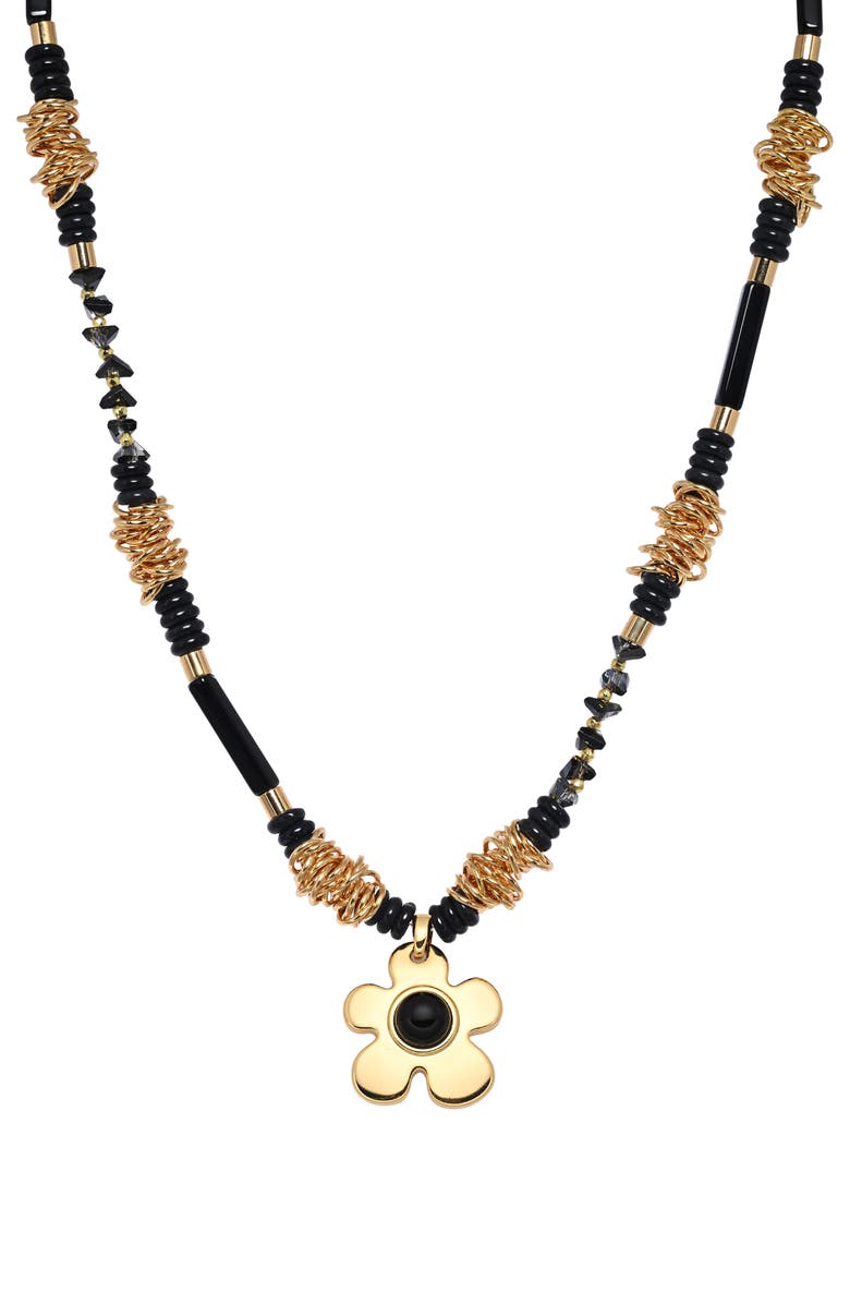 EYE CANDY LOS ANGELES Rebecca Flower Pendant Necklace, Main, color, Gold