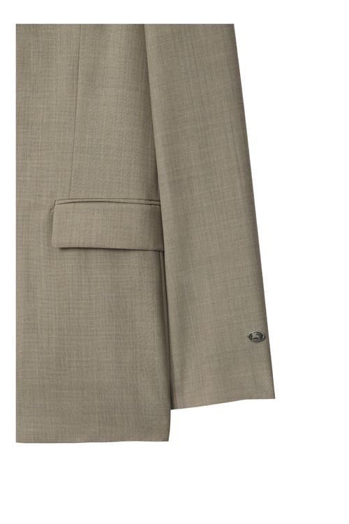 Burberry Wool Tailored Jacket In Gray