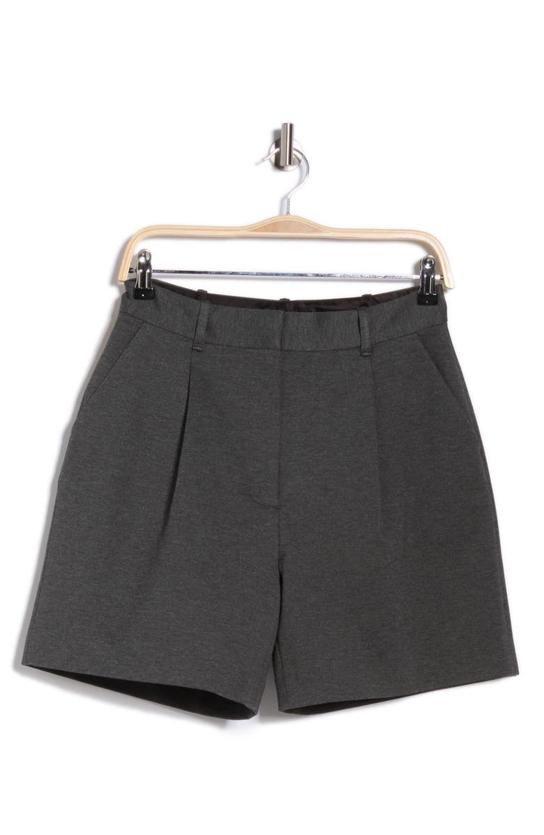 rag & bone Iris Pleated Front Ponte Shorts, Alternate, color, Charcoal