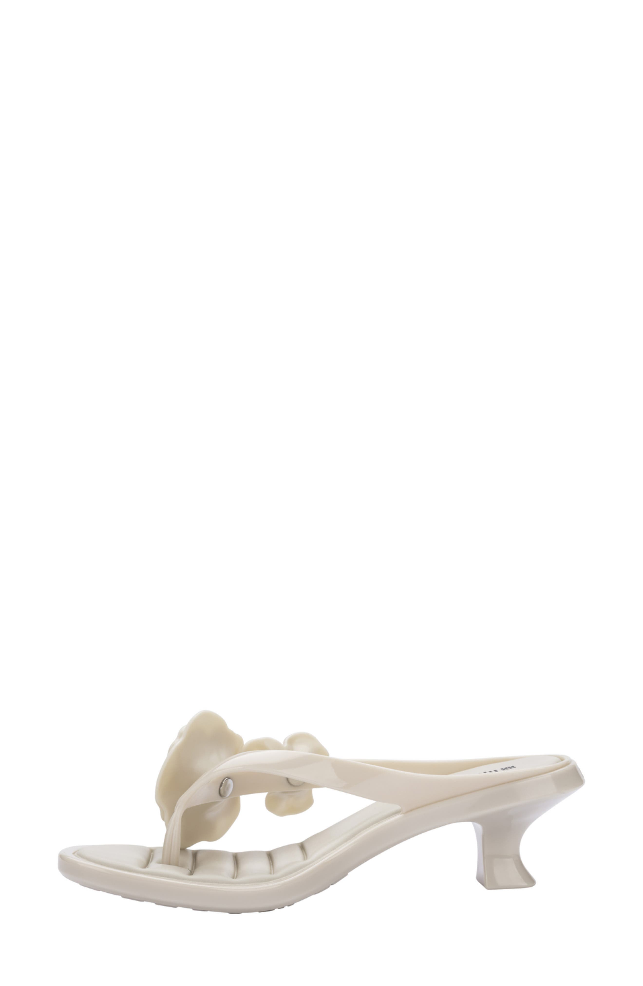 Petals Kitten Heel Flip Flop, Alternate, color, BEIGE