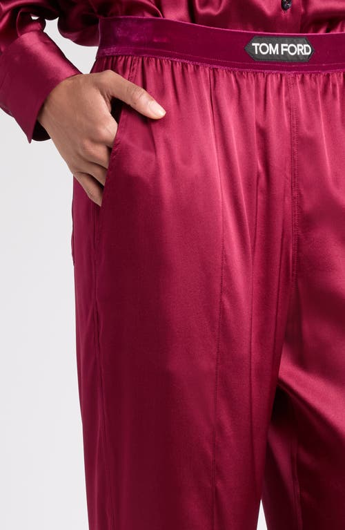 Tom Ford Stretch Silk Satin Pajama Pants In Pink