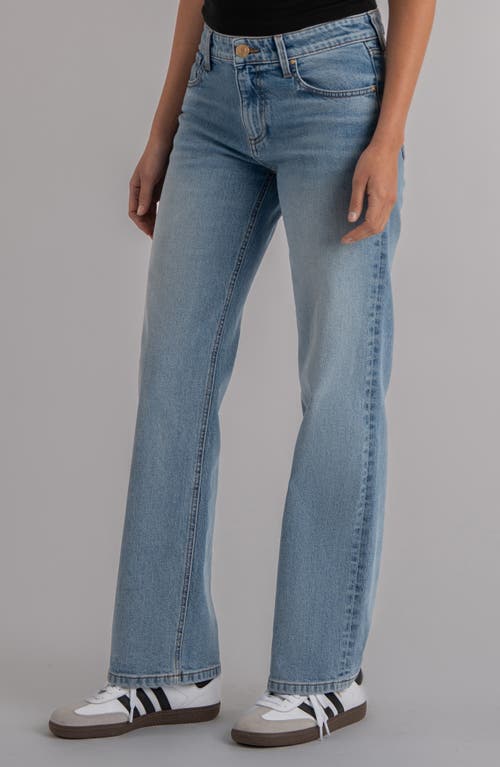 Swat Fame Selena Low Rise Baggy Straight Leg Jeans In Blue