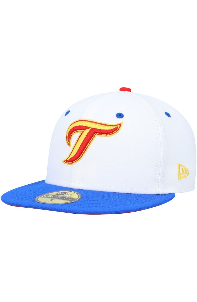 New Era Men's New Era White/Royal Toronto Blue Jays 30th Anniversary Cherry Lolli 59FIFTY Fitted Hat, Alternate, color, White