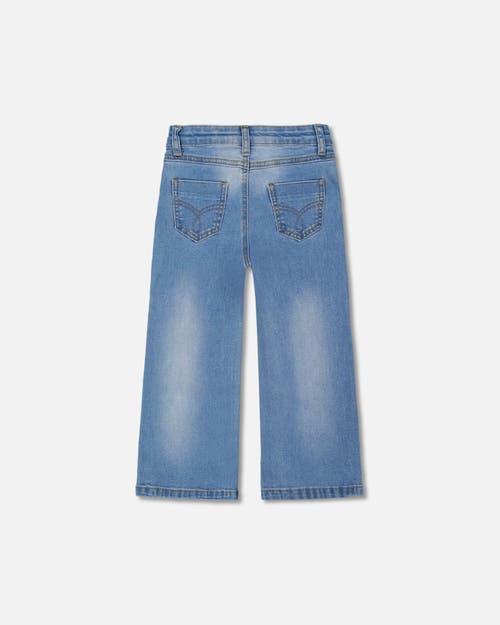 Deux Par Deux Little Girl's Wide Leg Jeans Denim Blue In Denim Blue