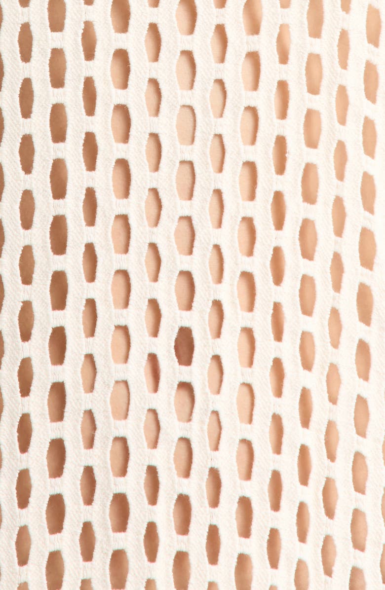 Nordstrom Fringe Open Stitch Cover-Up Dress, Alternate, color, Natural