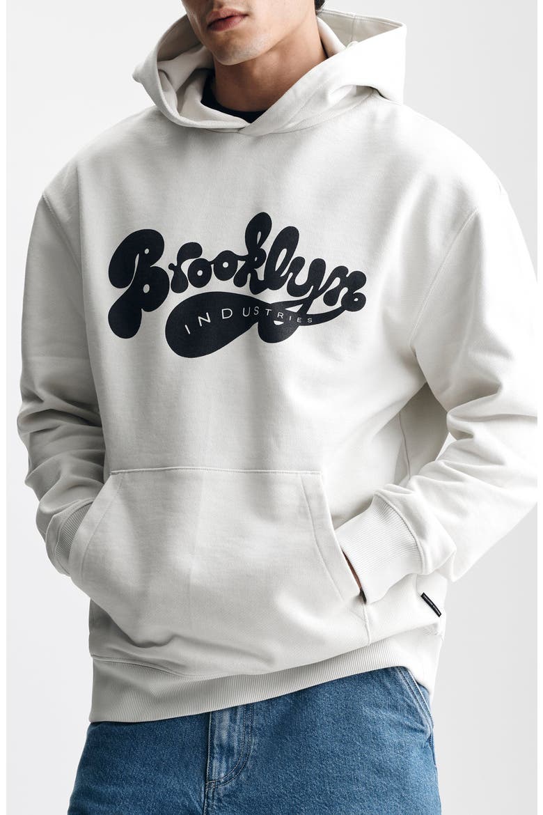 Logo Graphic Cotton Hoodie, Main, color, WHITE ONYX