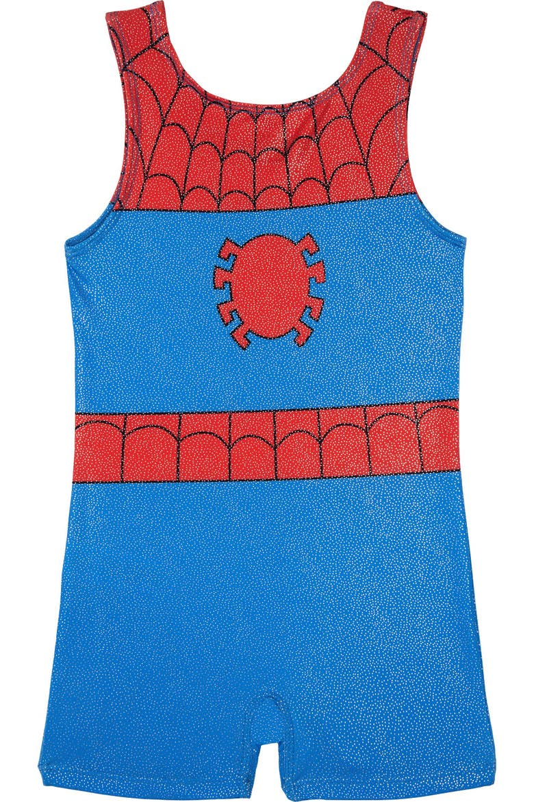 Spider-Man Sleeveless Gymnastics Romper, Alternate, color, Spider Man Red Blue