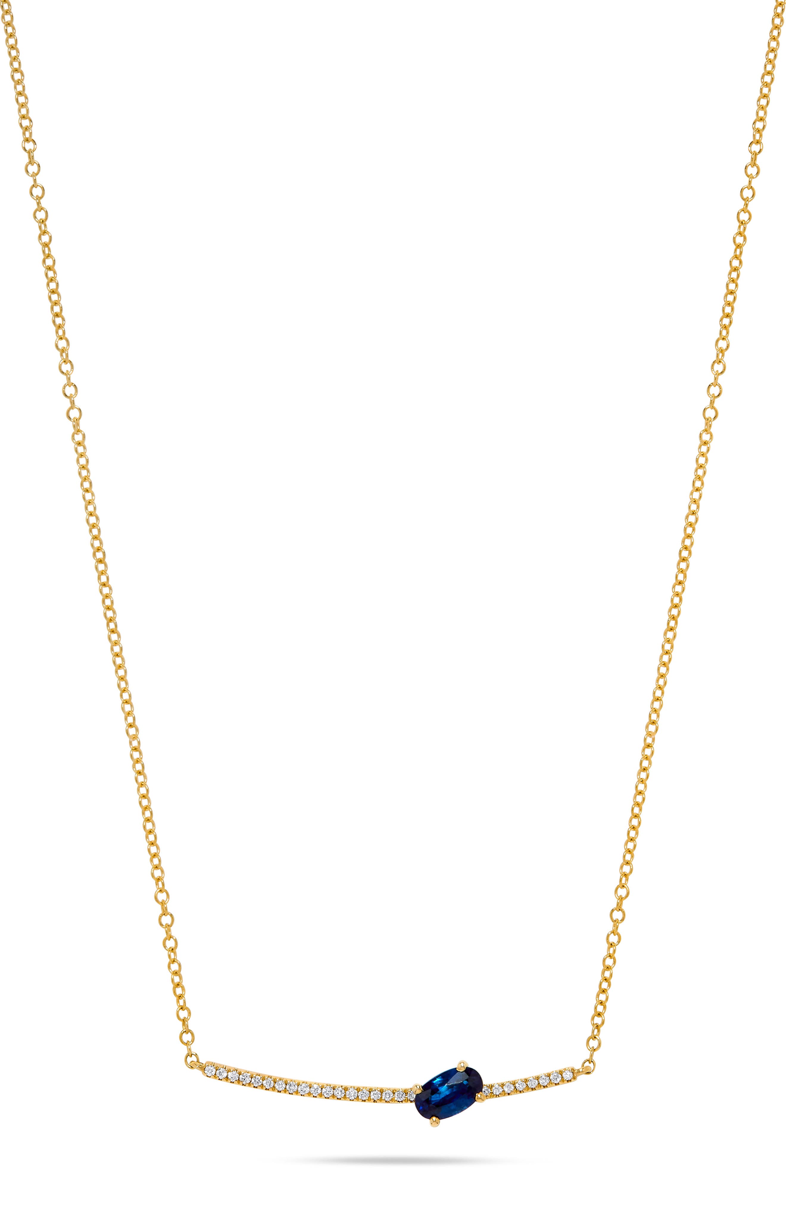 H.J. Namdar 14K Gold Gemstone & Diamond Bar Pendant Necklace
