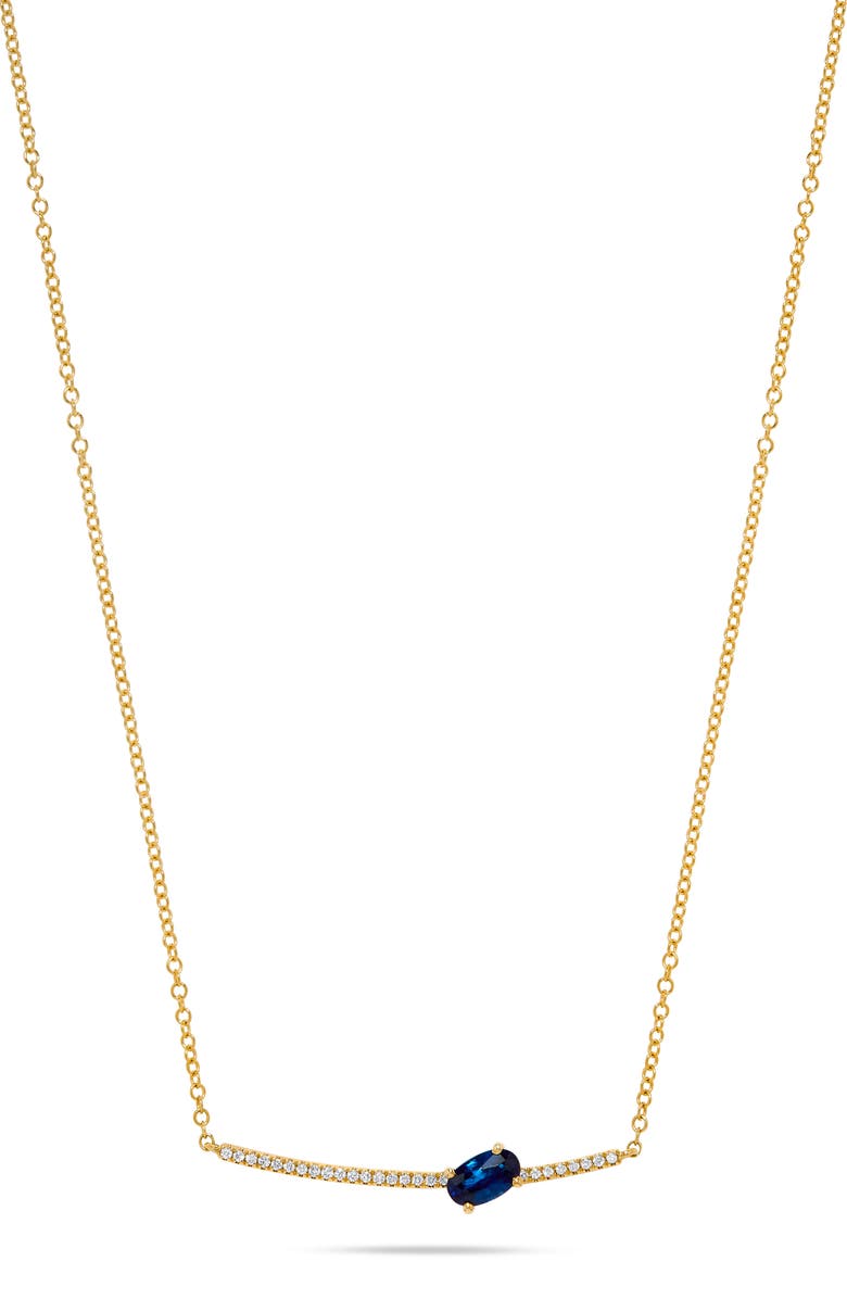 H.J. Namdar 14K Gold Gemstone & Diamond Bar Pendant Necklace, Main, color, Yellow Gold