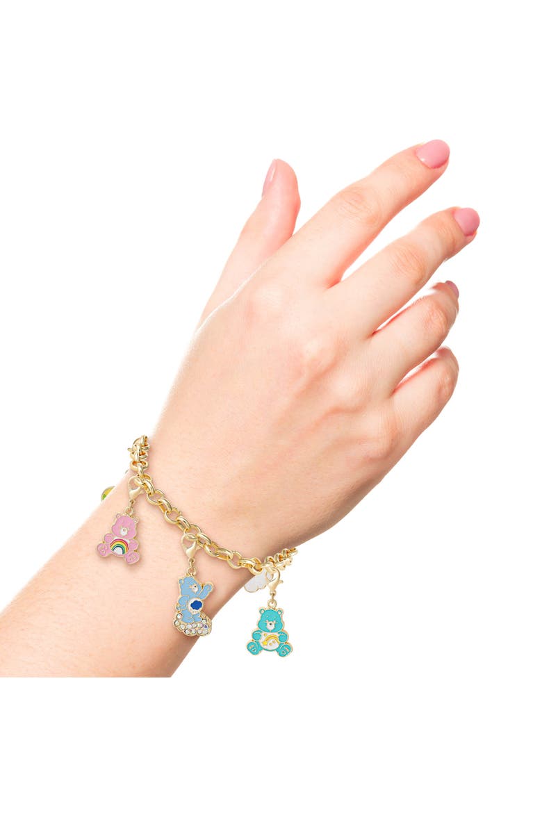 Charm Bracelet and Necklace with 5 Interchangeable Charms, Alternate, color, Gold