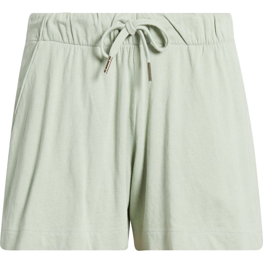 Brixton Carefree Organic Cotton Drawstring Lounge Shorts In Sage Green
