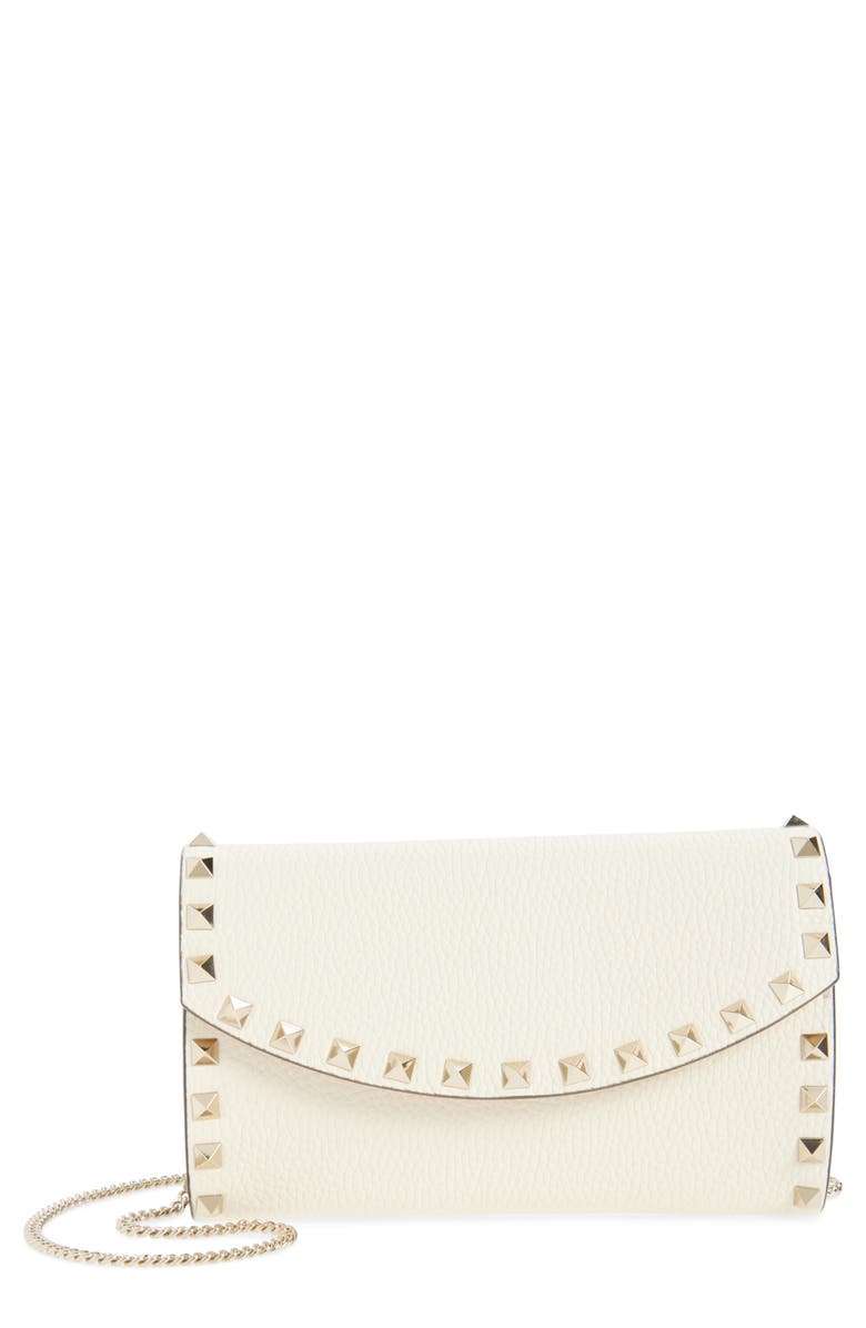 Valentino Garavani Rockstud Crossbody Bag, Main, color, Light Ivory