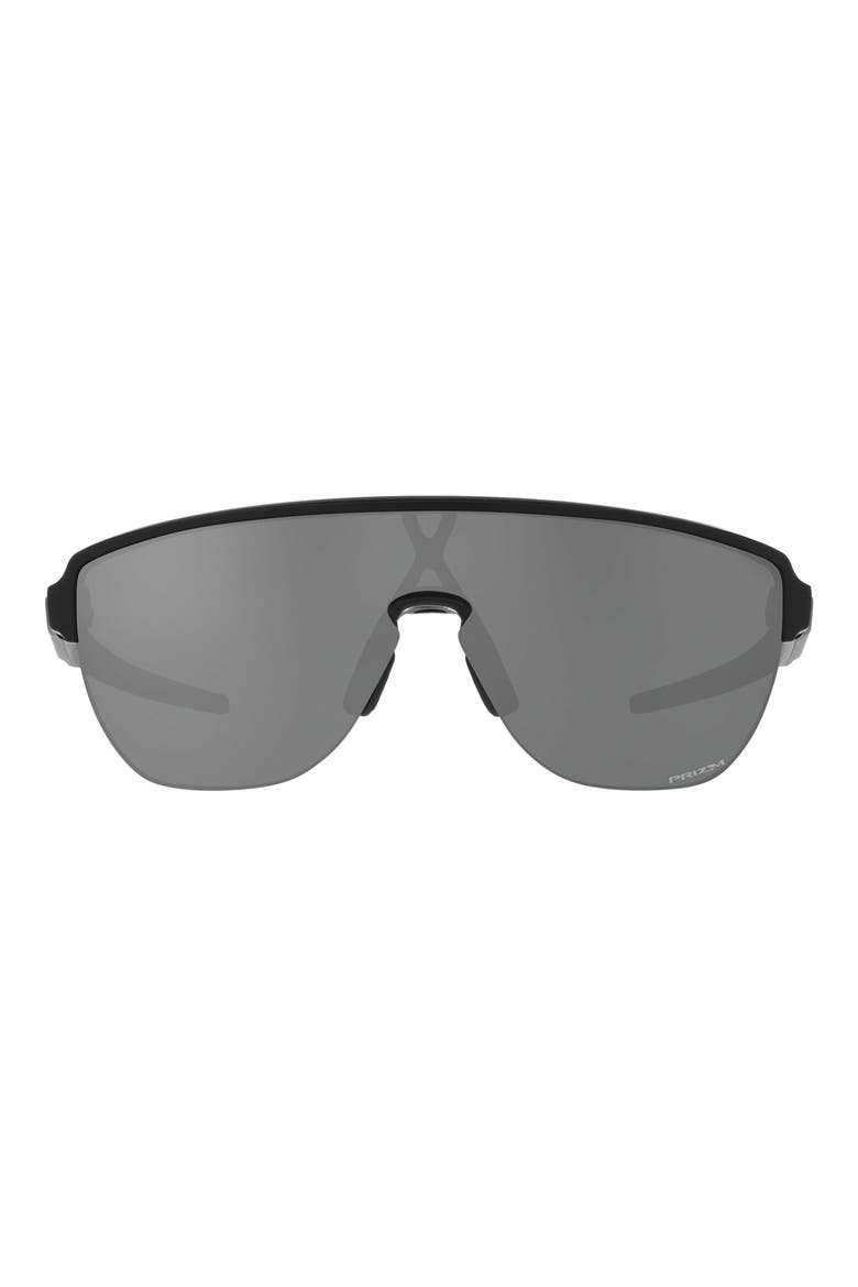 Corridor 142mm Semi Rimless Prizm™ Polarized Shield Sunglasses, Main, color, MATTE BLACK