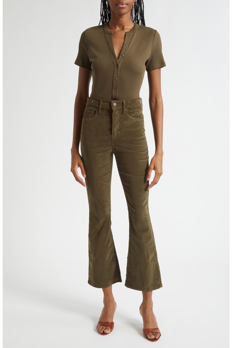 Carson High Waist Ankle Flare Leg Corduroy Pants, Alternate, color, CYPRESS