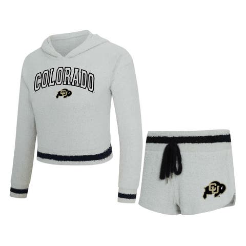 Women's Concepts Sport Gray/Black Colorado Buffaloes Whitley Long Sleeve Hoodie Top & Shorts Set