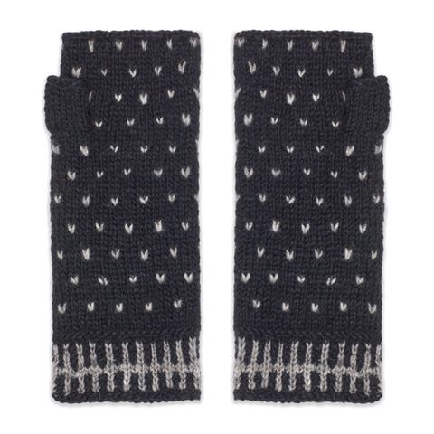 Women's Artisan Hand-Knit Appalachian Winter Wool Half Mitten