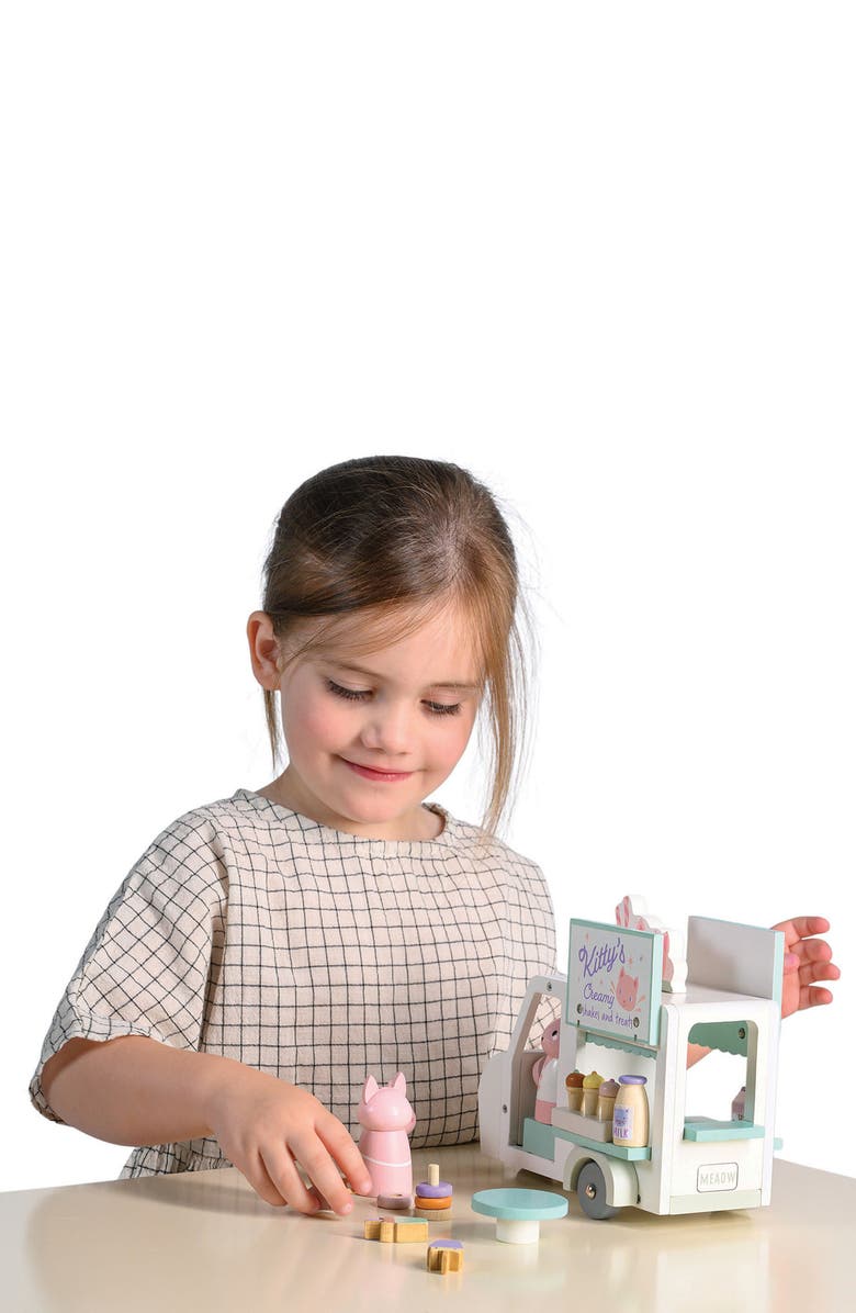 Tender Leaf Toys Kitty's Milkshake Van Play Set, Alternate, color, White Multi