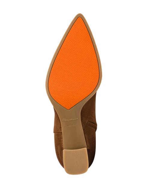 Santoni Suede Ankle Boot In Brown