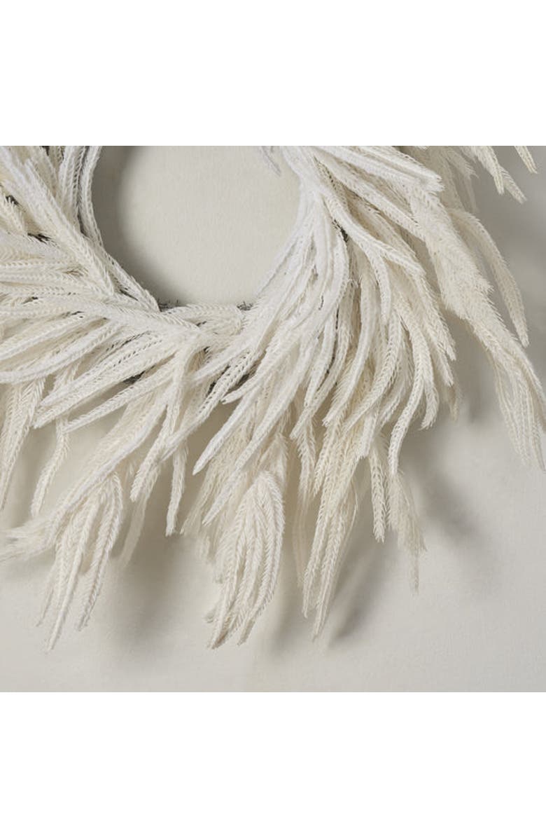 Darby Creek Trading Real Touch White Norfolk Pine Front Door Christmas Holiday Winter Wreath, Alternate, color, White