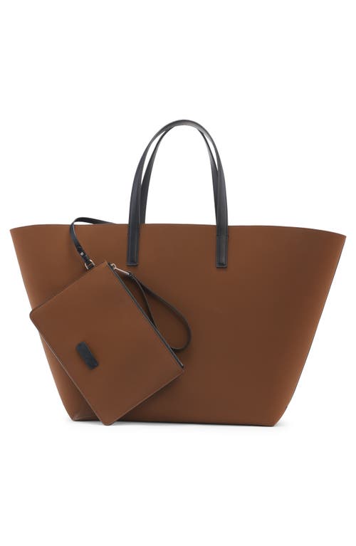 Moncler Very Large Rubberised Tote Bag In Brown