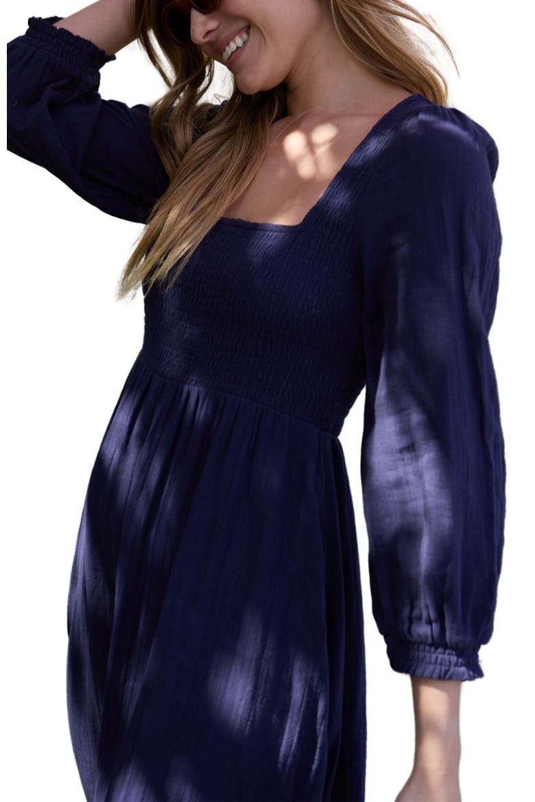 Pippa Shirred Bodice Maxi Dress, Alternate, color, Navy
