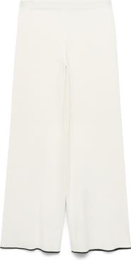 MANGO Low Rise Contrast Hem Knit Pants