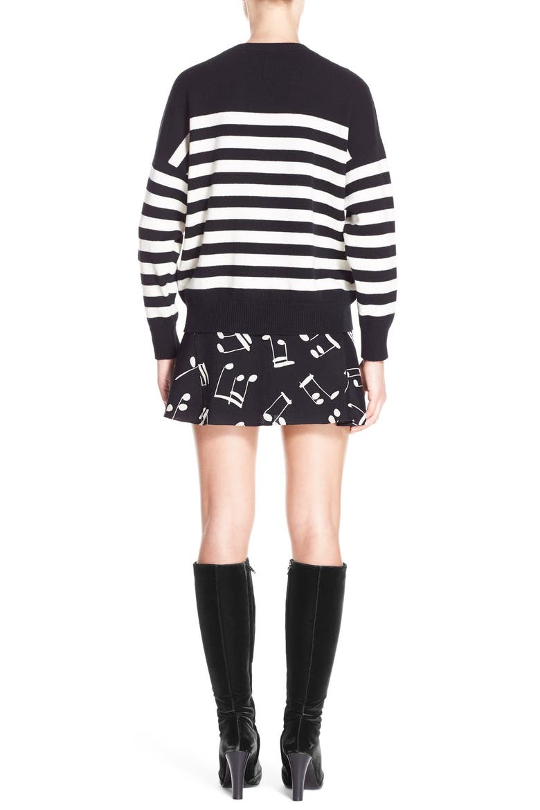 Stripe Cashmere Sweater, Alternate, color, BLACK CRÈME