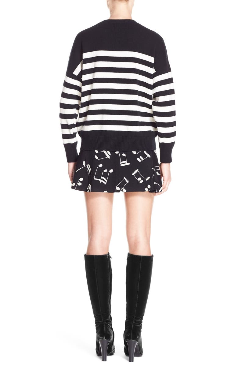 Saint Laurent Stripe Cashmere Sweater, Alternate, color, 