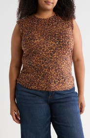 Democracy Leopard Print Sweater Vest