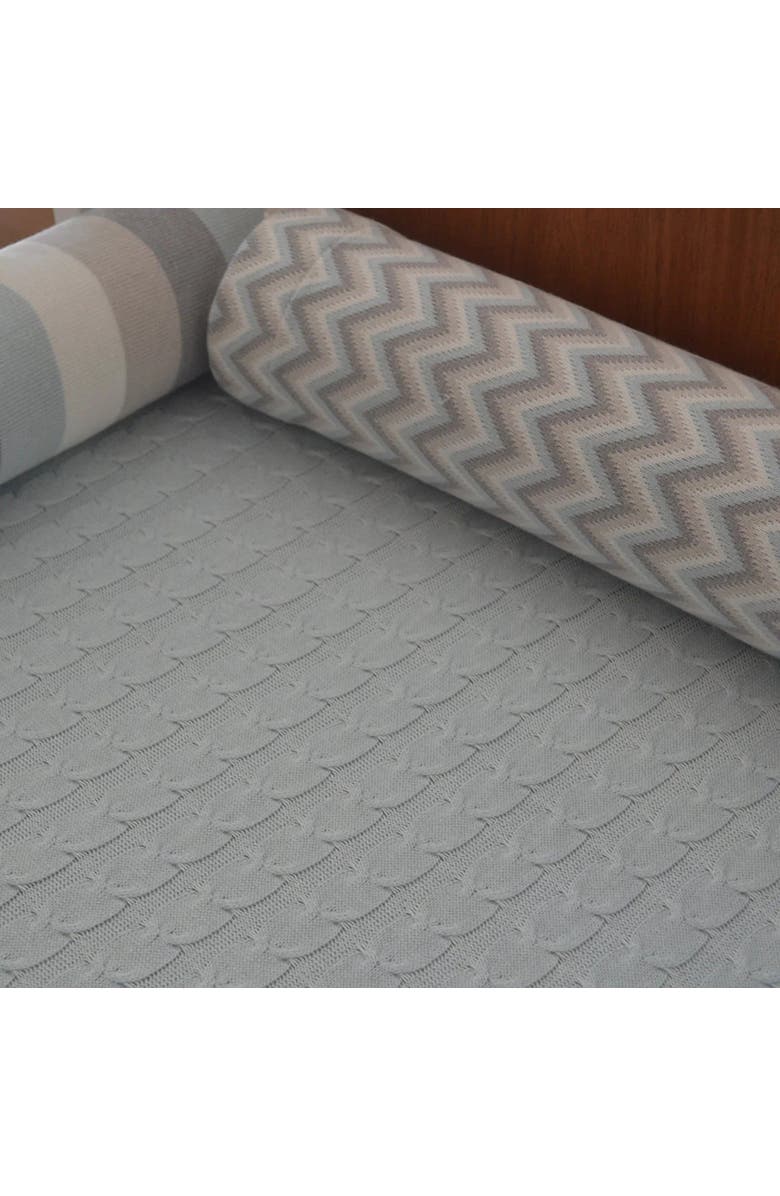 RIAN TRICOT Footside Crib Protector Pillow, Alternate, color, Blue & Gray