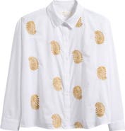 Two by Vince Camuto Embroidered Cotton Button-Up Shirt
