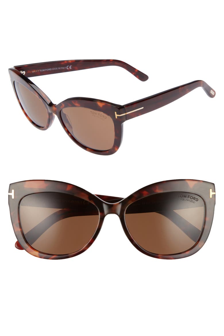 Alistair 56mm Gradient Sunglasses, Alternate, color, RED HAVANA / BROWN POLARIZED