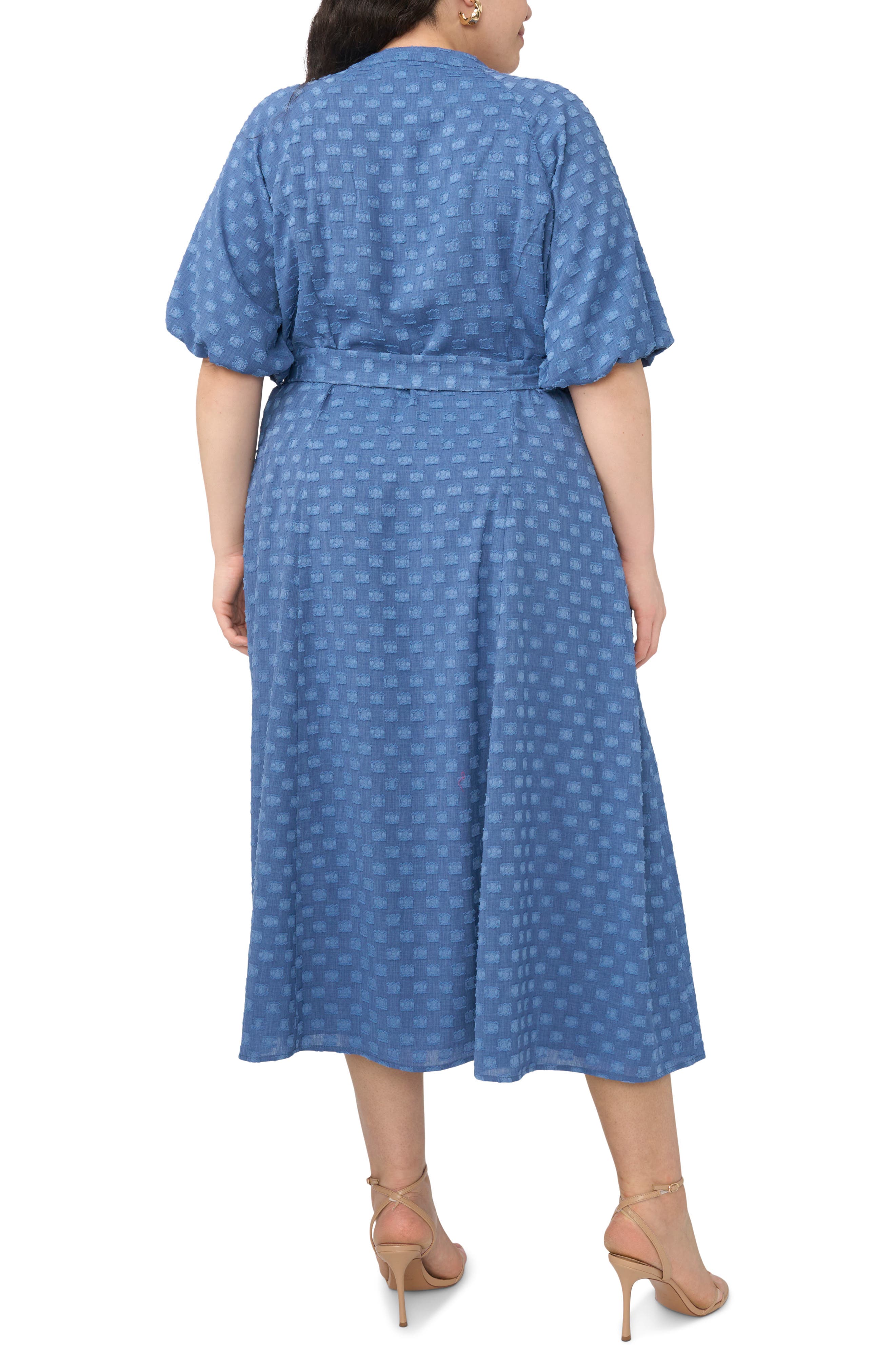 Clip Print Short Sleeve Midi Dress - image 2