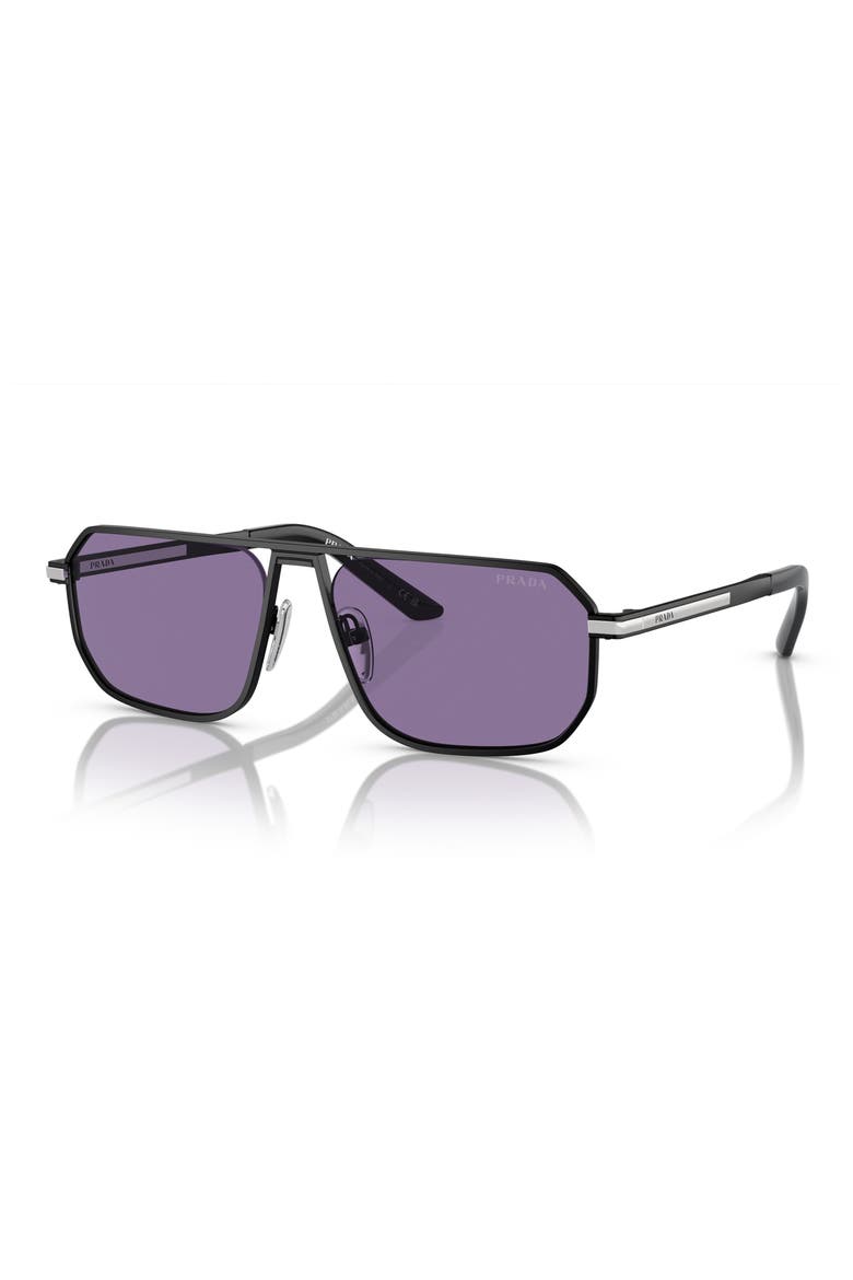 59mm Pillow Sunglasses, Alternate, color, MATTE BLACK