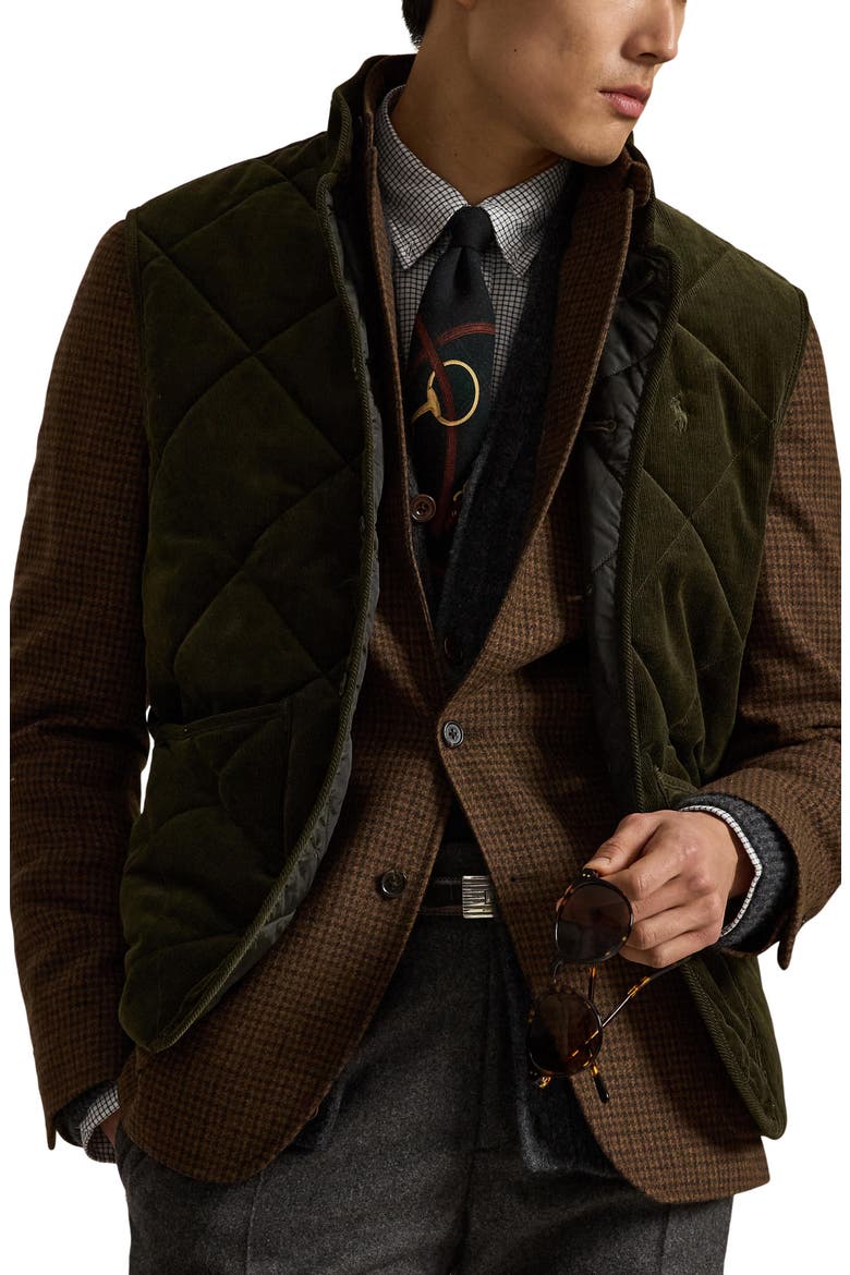 Quilted Corduroy Vest, Main, color, COMPNY OLV