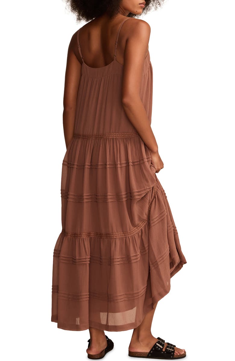 Lucky Brand Pintuck Tiered Maxi Dress, Alternate, color, 