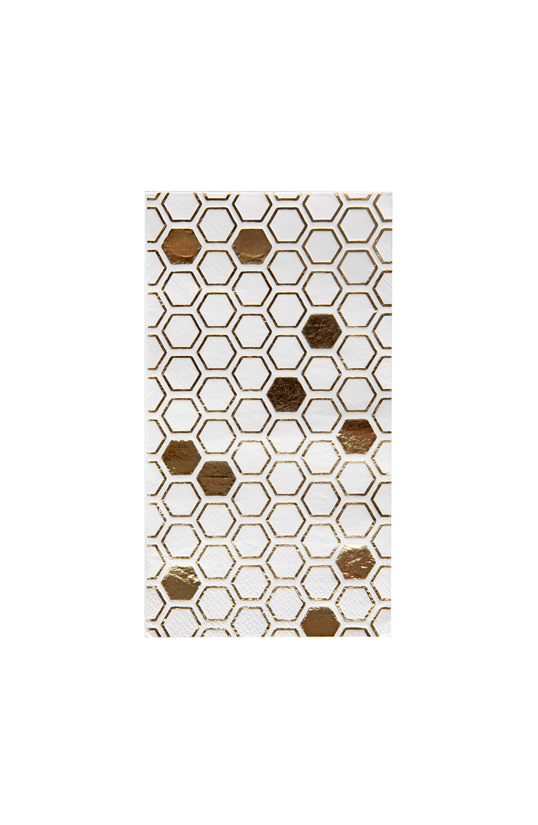 Jollity & Co Gold Foiled Hexagon Guest Napkins, Main, color, Assorted Pre-Pack