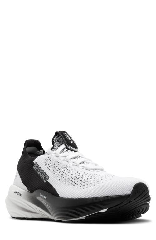 Brooks Glycerin Stealthfit 22 Running Shoe In White/grey/black