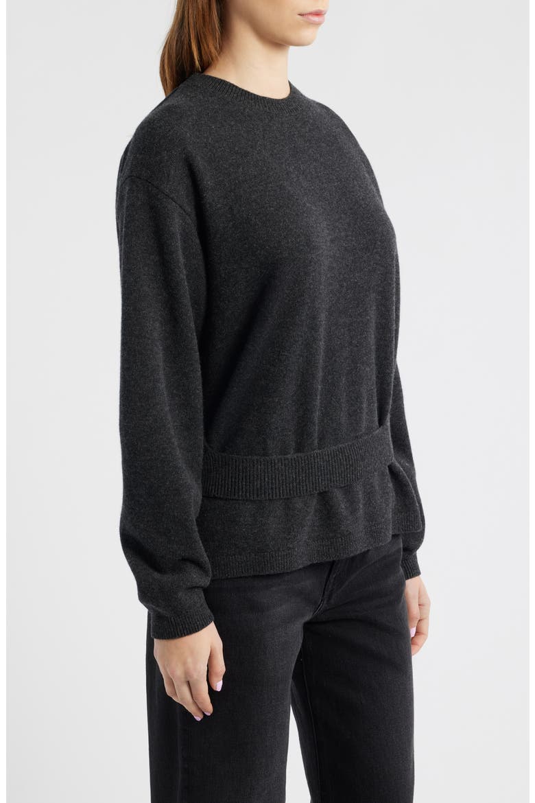 Alter Belt Detail Merino Wool Sweater, Alternate, color, GREY DARK