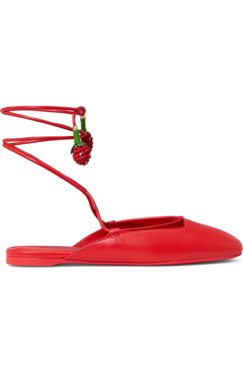 Kate Spade New York strawberry ankle wrap flat, Alternate, color, Heirloom Tomato
