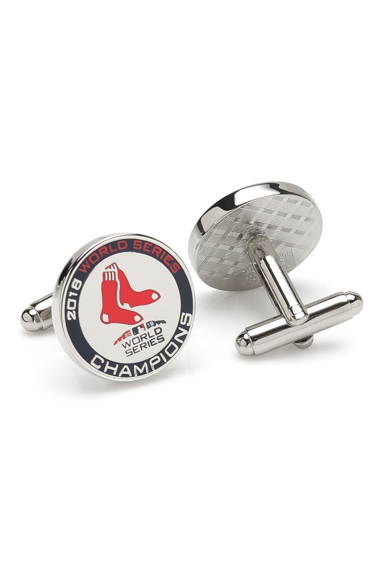 Boston Red Sox World Series Cuff Links, Alternate, color, SILVER
