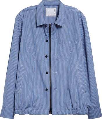 Sacai Stripe Cotton Poplin Shirt Jacket | Nordstrom