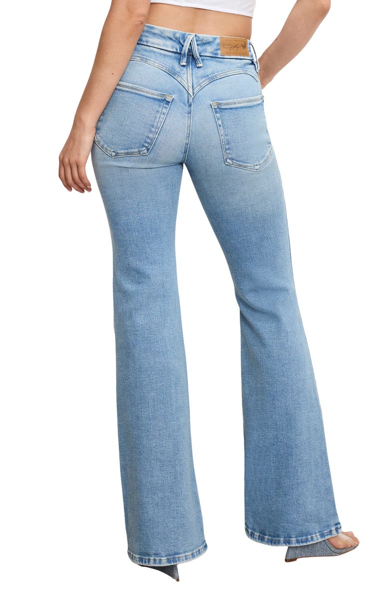 Good American Dolly Joleans Flare Jeans, Alternate, color, Indigo1019