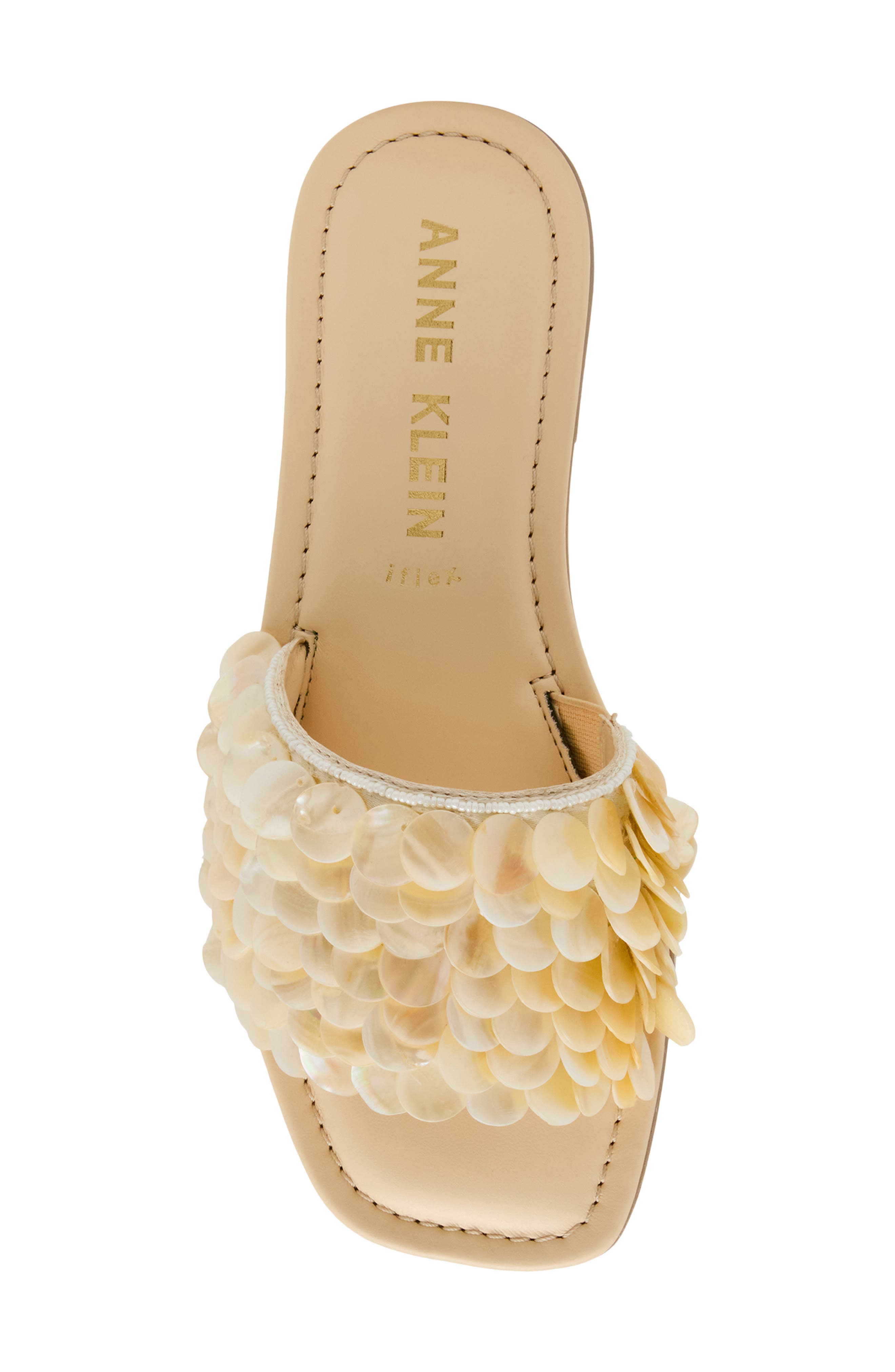 Anne Klein Brianne Slide Sandal, Alternate, color, Ivory Shells
