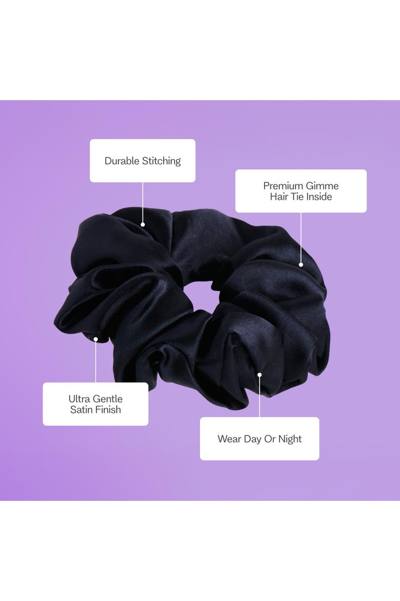 Large Satin Hair Scrunchies, Alternate, color, Brown