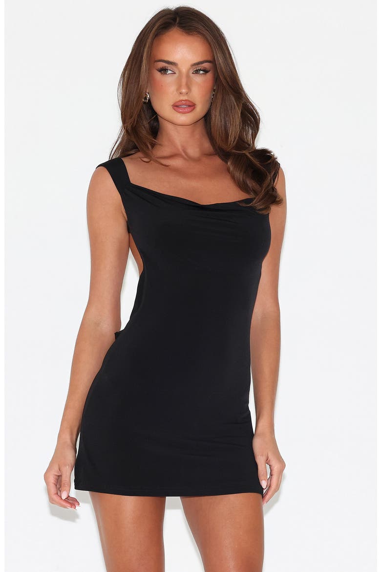 Zita Open Back Minidress, Alternate, color, BLACK