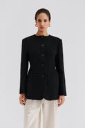 Malina Carol Textured Round Neck Blazer