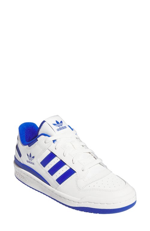 adidas Forum Low Basketball Sneaker in Cloud White/Team Royal Blue 