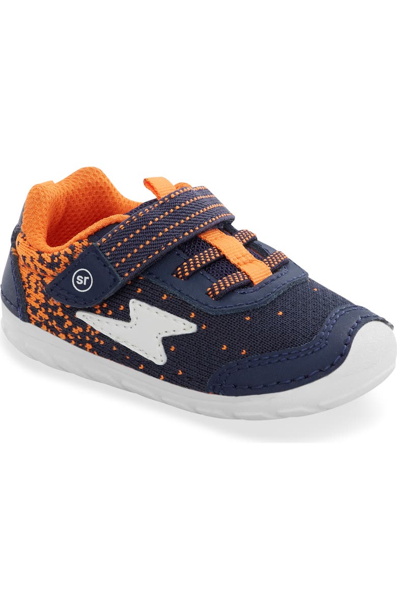 Stride Rite Soft Motion Zips Runner Sneaker, Main, color, Navy/ Orange