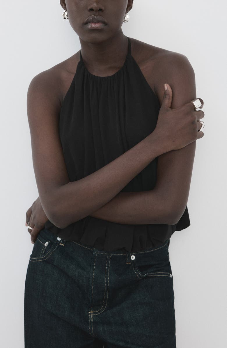 MANGO Balloon Effect Halter Bodysuit, Main, color, 